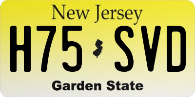NJ license plate H75SVD
