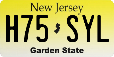 NJ license plate H75SYL