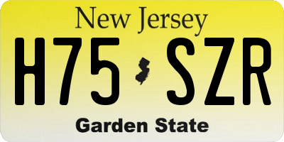 NJ license plate H75SZR