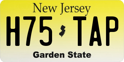 NJ license plate H75TAP