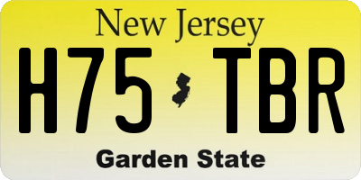 NJ license plate H75TBR