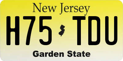 NJ license plate H75TDU