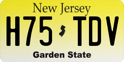 NJ license plate H75TDV