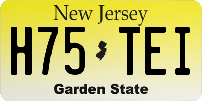 NJ license plate H75TEI
