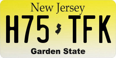 NJ license plate H75TFK