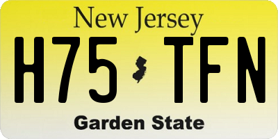 NJ license plate H75TFN
