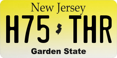 NJ license plate H75THR
