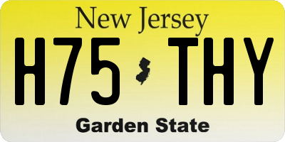 NJ license plate H75THY