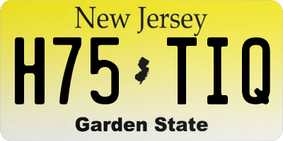 NJ license plate H75TIQ