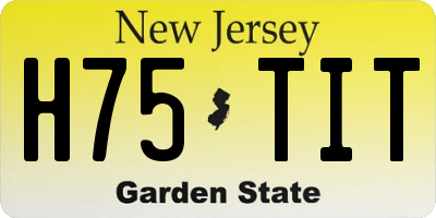 NJ license plate H75TIT