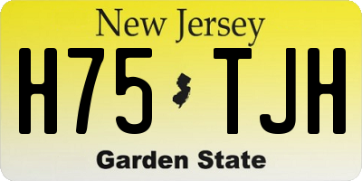 NJ license plate H75TJH
