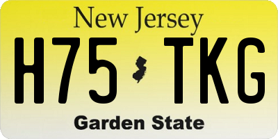 NJ license plate H75TKG
