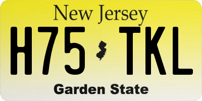 NJ license plate H75TKL