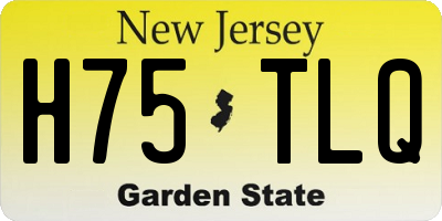 NJ license plate H75TLQ