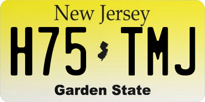 NJ license plate H75TMJ