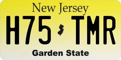 NJ license plate H75TMR