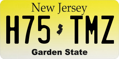 NJ license plate H75TMZ