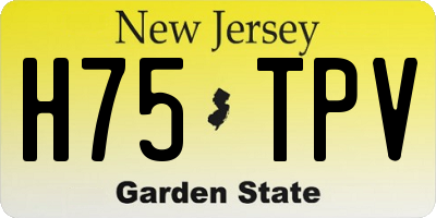 NJ license plate H75TPV