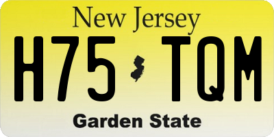NJ license plate H75TQM