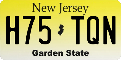 NJ license plate H75TQN