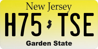 NJ license plate H75TSE