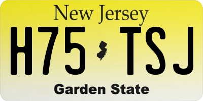 NJ license plate H75TSJ