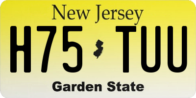 NJ license plate H75TUU