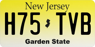 NJ license plate H75TVB