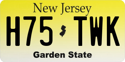 NJ license plate H75TWK