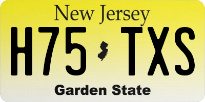 NJ license plate H75TXS