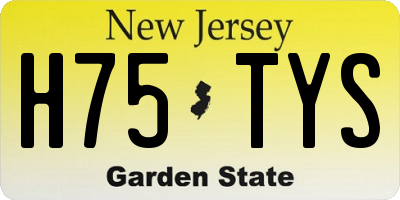 NJ license plate H75TYS