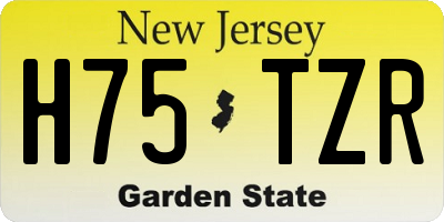 NJ license plate H75TZR