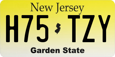 NJ license plate H75TZY