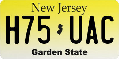 NJ license plate H75UAC