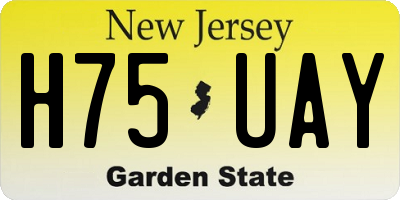 NJ license plate H75UAY