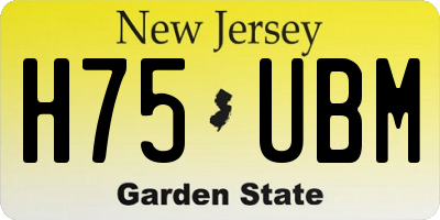NJ license plate H75UBM