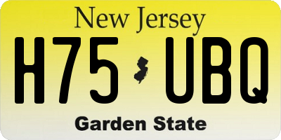NJ license plate H75UBQ