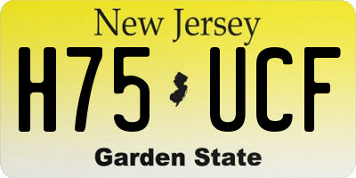 NJ license plate H75UCF