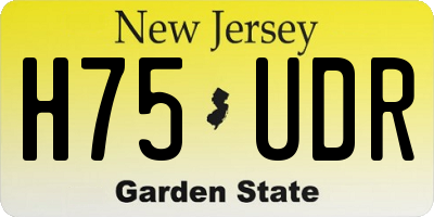 NJ license plate H75UDR