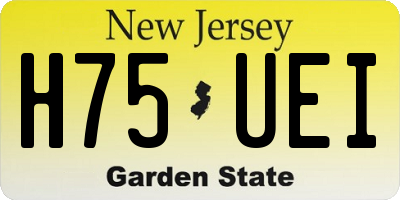 NJ license plate H75UEI