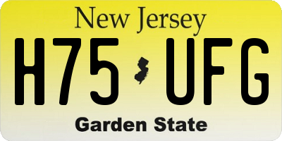 NJ license plate H75UFG