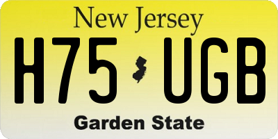 NJ license plate H75UGB