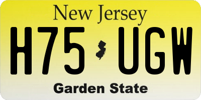 NJ license plate H75UGW