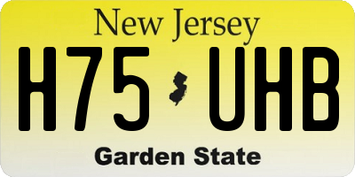 NJ license plate H75UHB