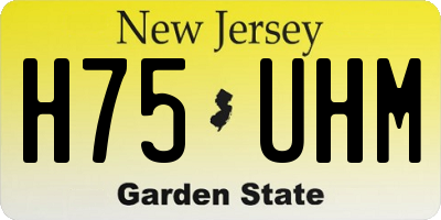NJ license plate H75UHM