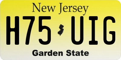 NJ license plate H75UIG
