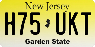 NJ license plate H75UKT
