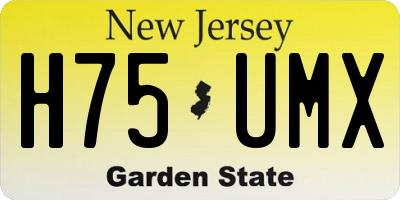 NJ license plate H75UMX