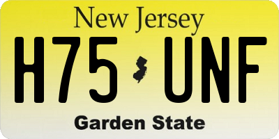NJ license plate H75UNF