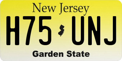 NJ license plate H75UNJ